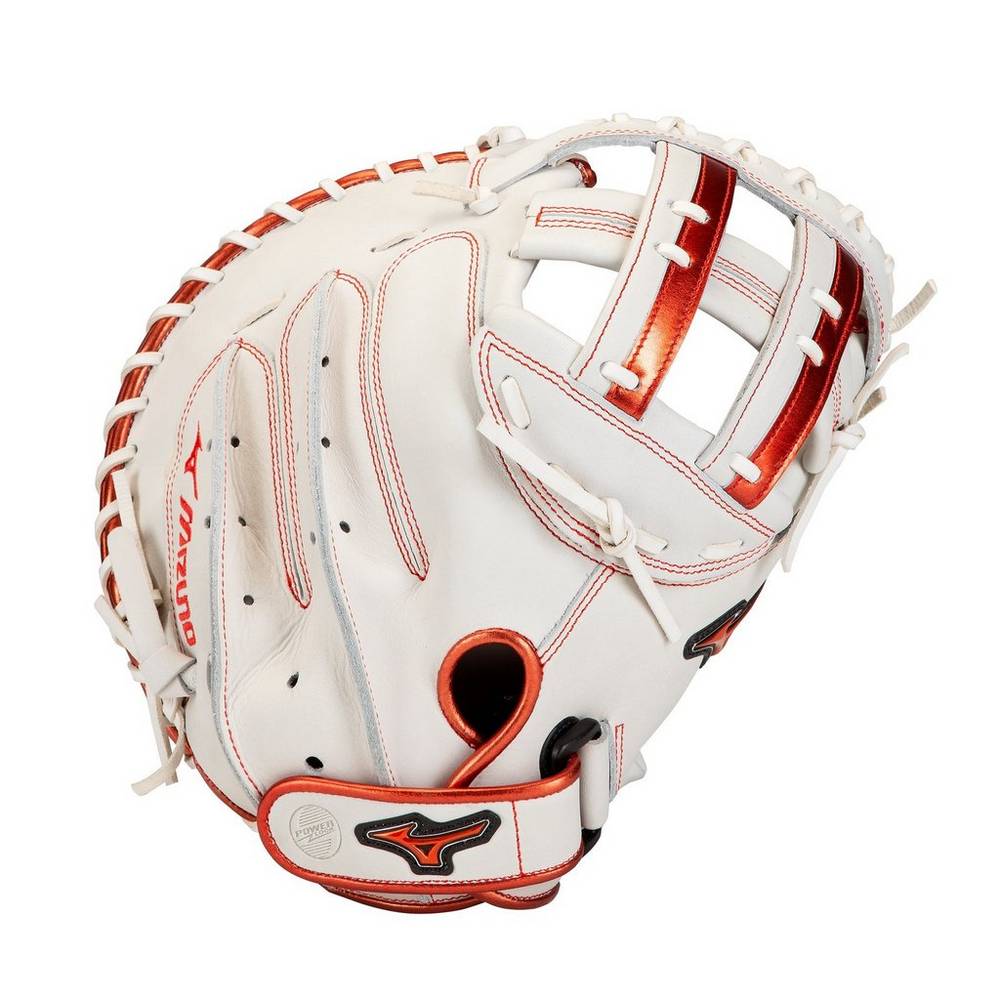 Mizuno MVP Prime SE Fastpitch 34" - Bayan Catchers Mitt - Beyaz/Kırmızı Türkiye (YXHSIK-523)